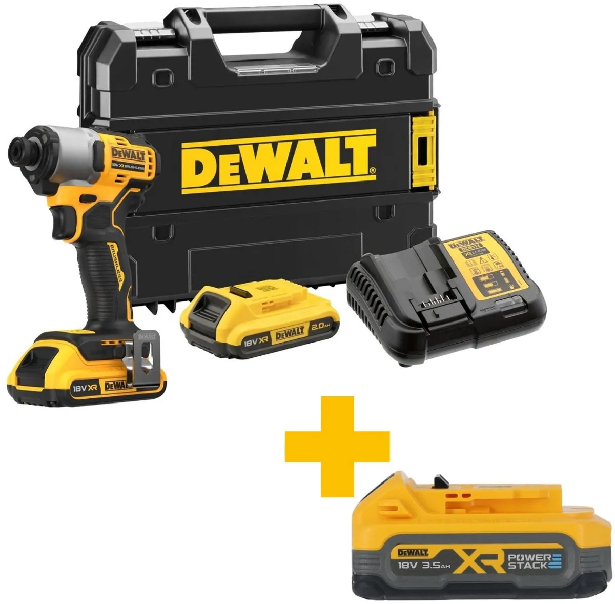 DeWalt DCF840D2T Accu Slagschroevendraaier 192Nm 18V XR - Geel/Zwart