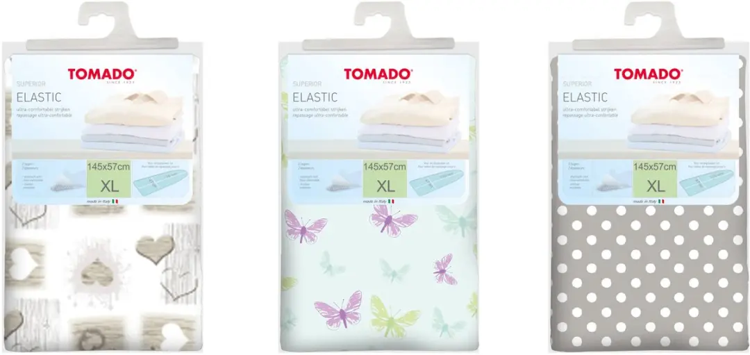 Tomado Strijkplankhoes Elastic 130x48cm - Multicolor - 3 Stuks