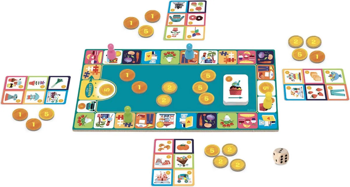 Djeco P'tit Market Boodschappenspel - 2-4 Spelers - Multicolor - afbeelding 3 van 4