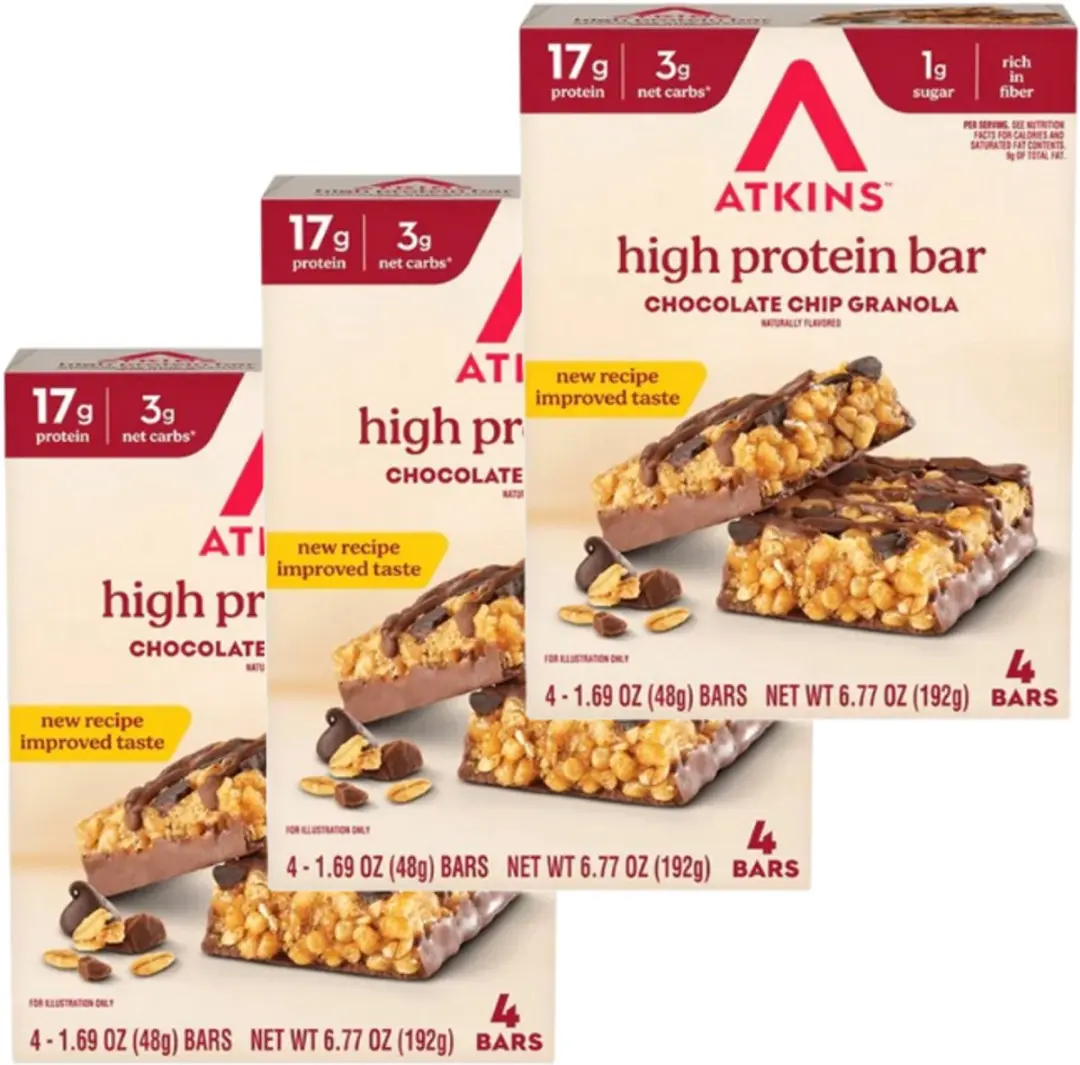 Atkins Chocolate Chip Granola Bar - 3x192g - afbeelding 2 van 2
