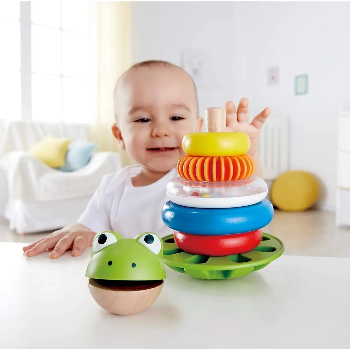 Hape Meneer Kikker Stapelringen E0457 - 7-delig - Multicolor