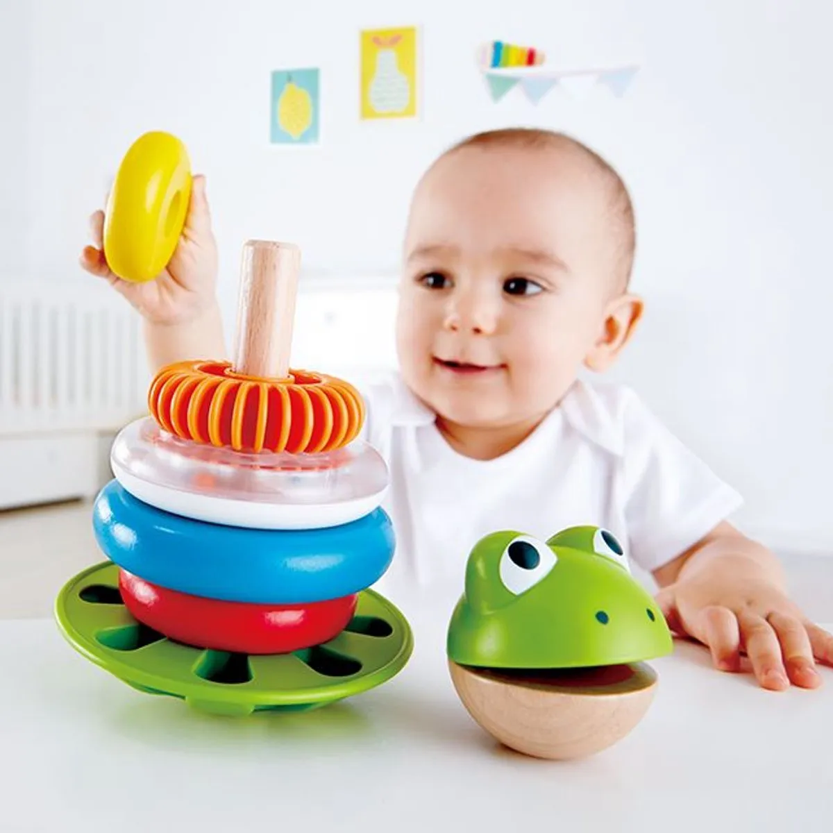 Hape Meneer Kikker Stapelringen E0457 - 7-delig - Multicolor