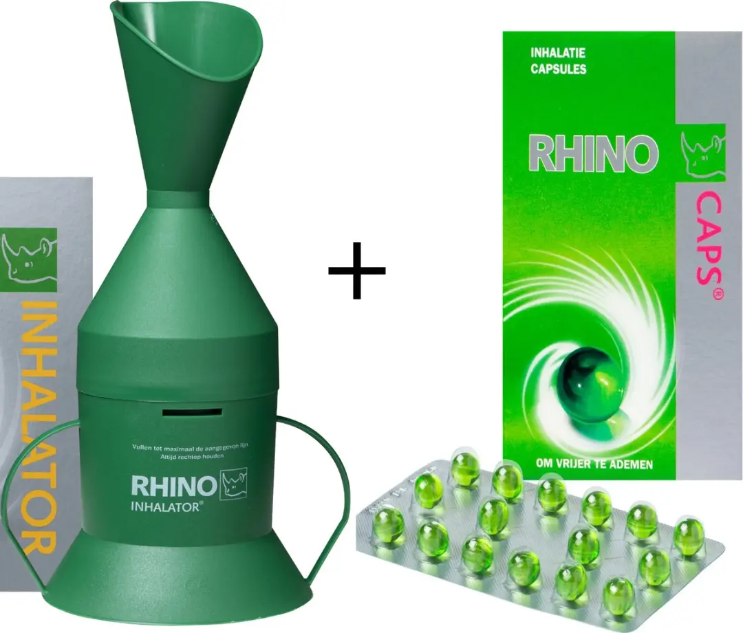 Rhino Inhalator & Caps Combi - 16 Inhalatiecapsules