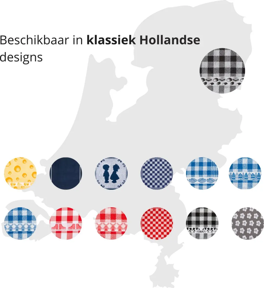 Twentse Damast Theedoeken & Keukendoeken - 12 Stuks - Katoen Zwart