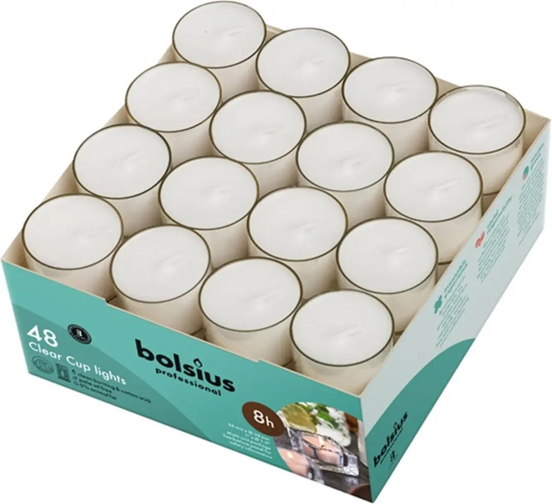 Bolsius Witte Waxinelichtjes 8 uur