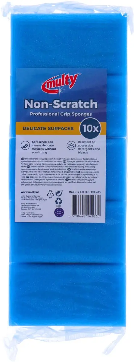 Multy Greepspons Blauw/Wit - 10 Stuks