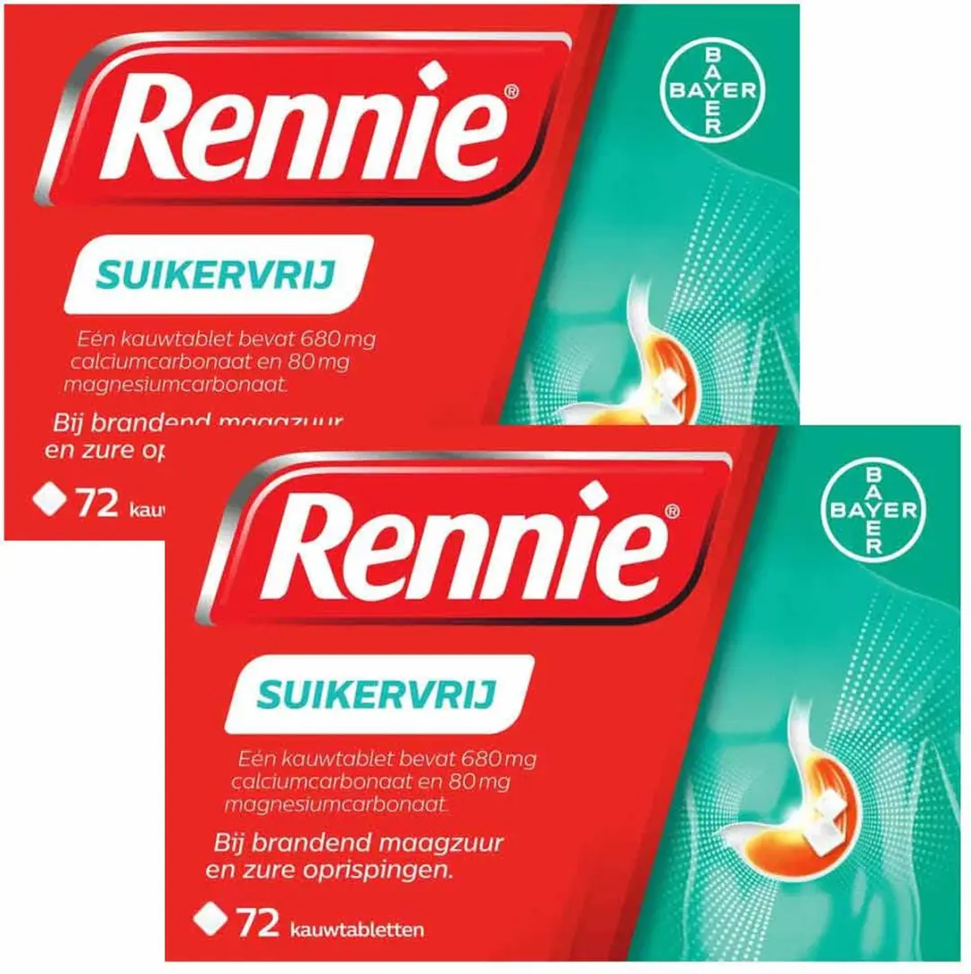 Rennie Suikervrij Kauwtabletten 144 Stuks