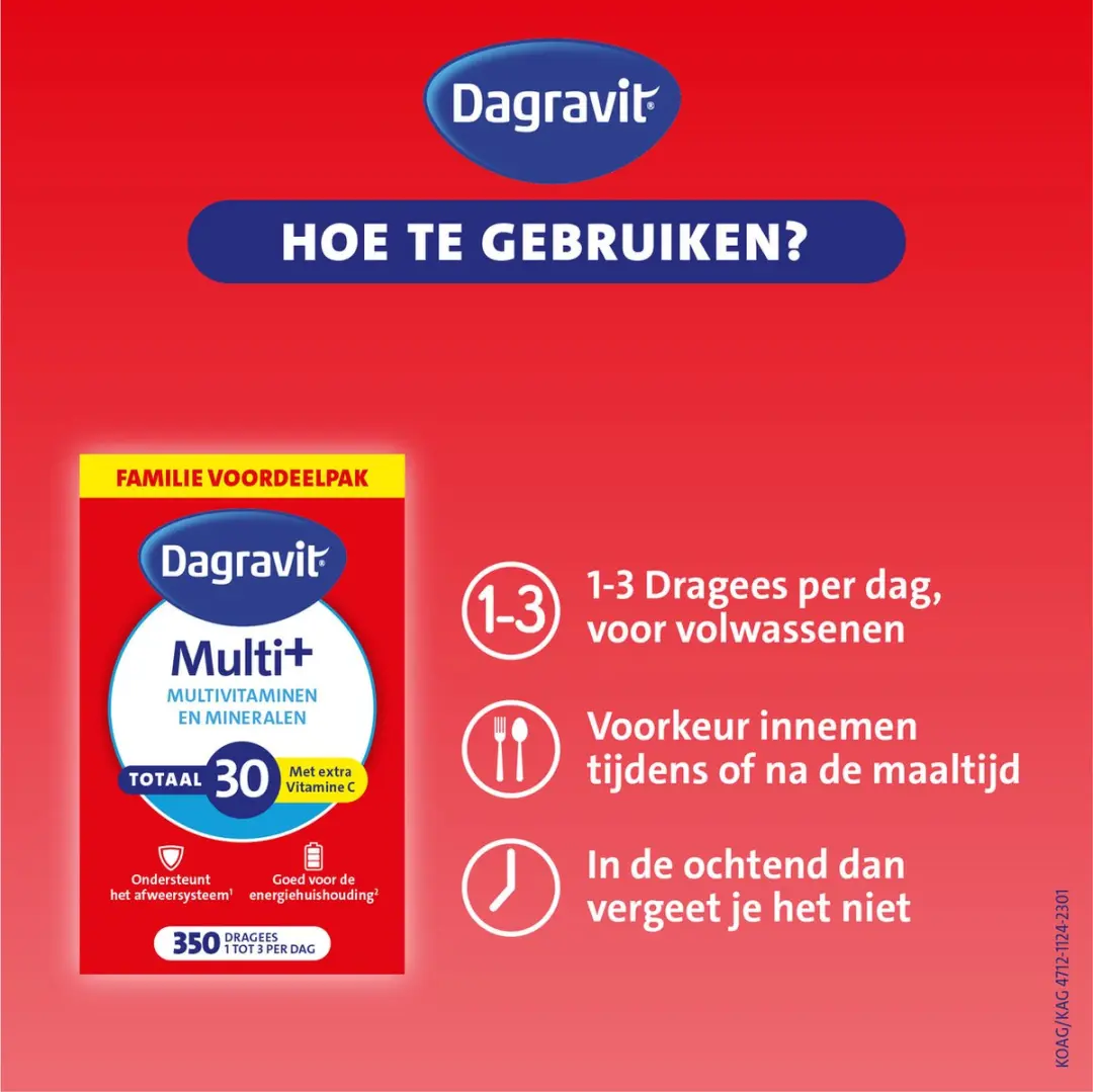 Dagravit Totaal 30 Multi+ Multivitaminen 350 Dragees
