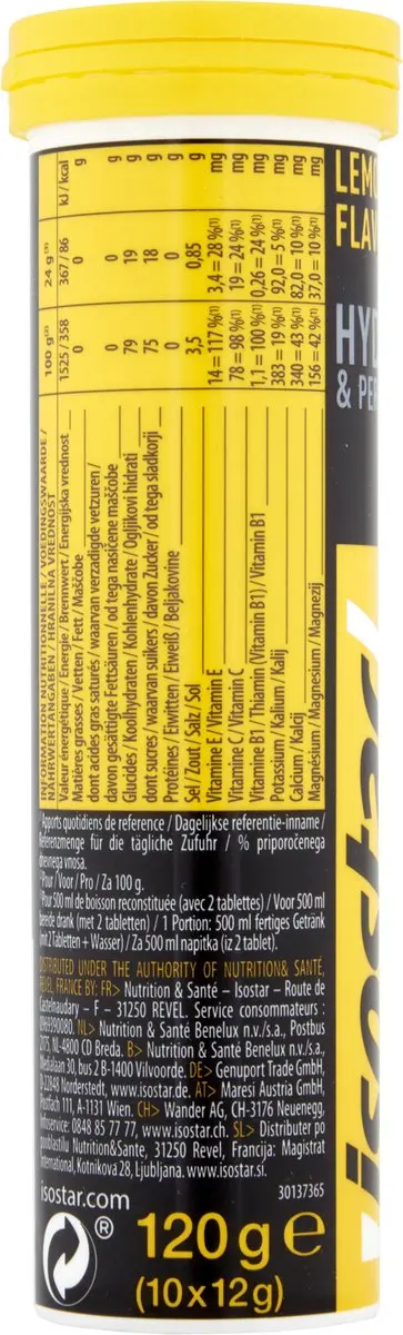 Isostar Powertabs Lemon Bruistabletten - 120g