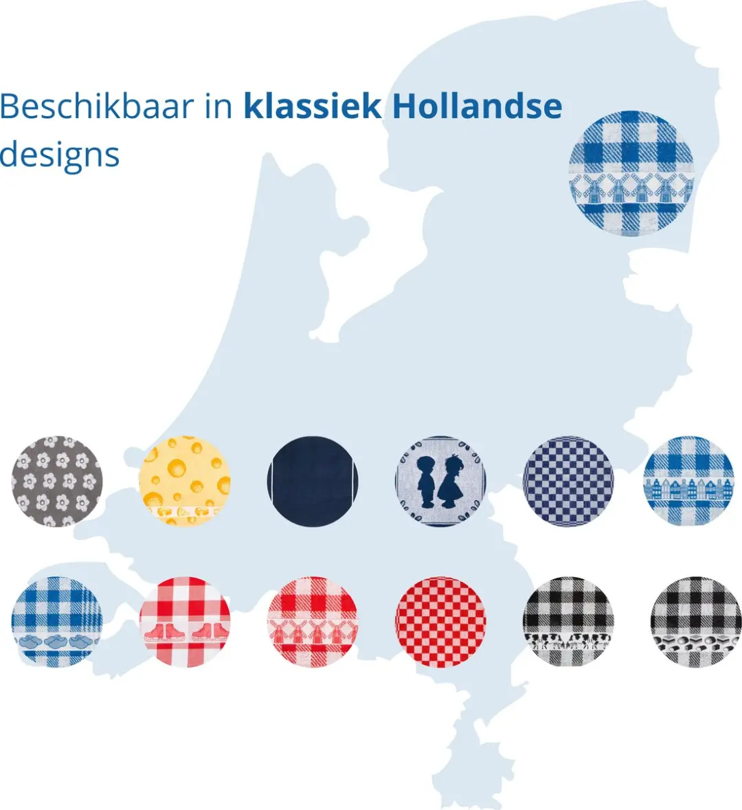 Twentse Damast Theedoeken & Keukendoeken Set - 12 Stuks - Katoen - Molenblauw