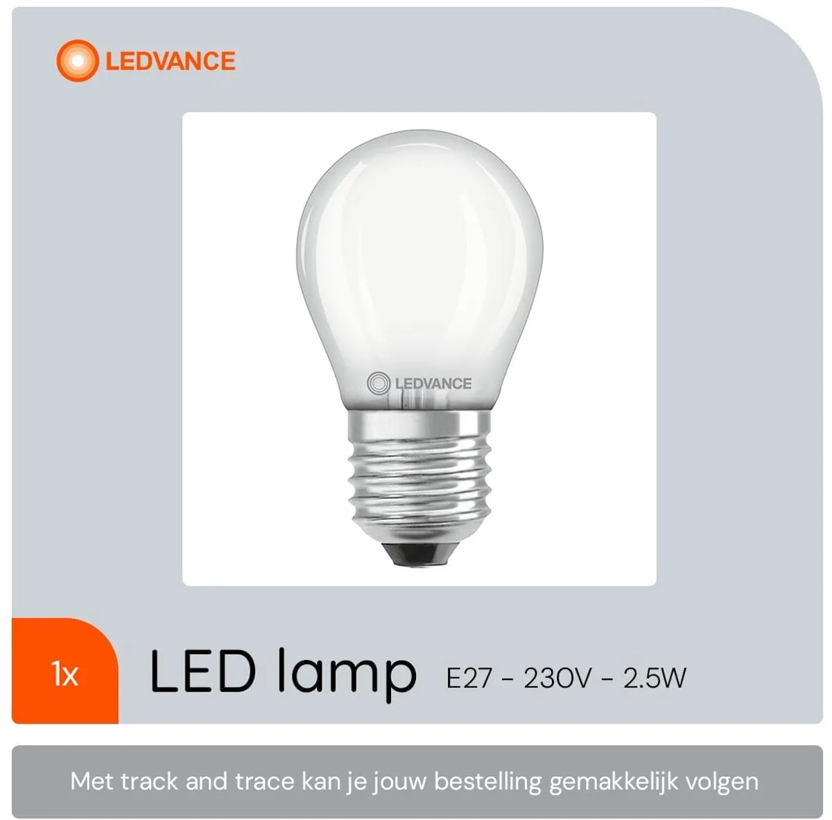 LEDVANCE LED Filament P45 E27 2.5W 250lm - Mat Glas - afbeelding 6 van 6