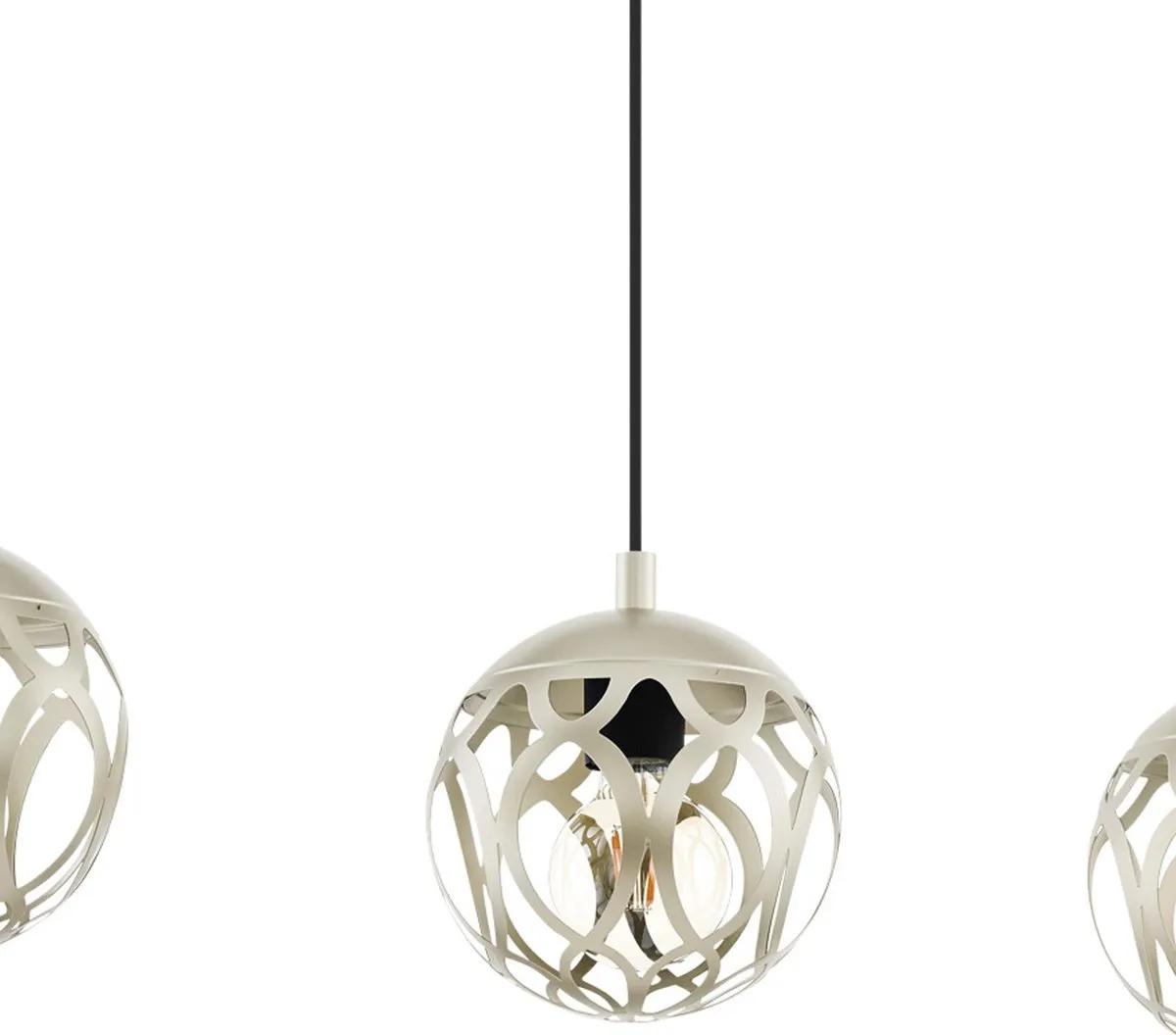 Eglo Mirtazza Hanglamp E27 - 3-armig - 88cm - Zwart/Champagne