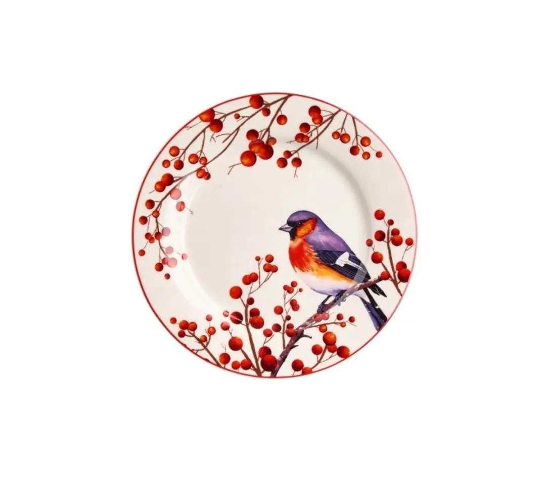 Duo Kerst Vogels Porseleinen Dessertschalen 19cm - Multicolor