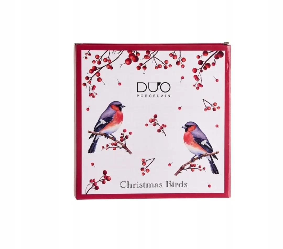 Duo Kerst Vogels Porseleinen Dessertschalen 19cm - Multicolor