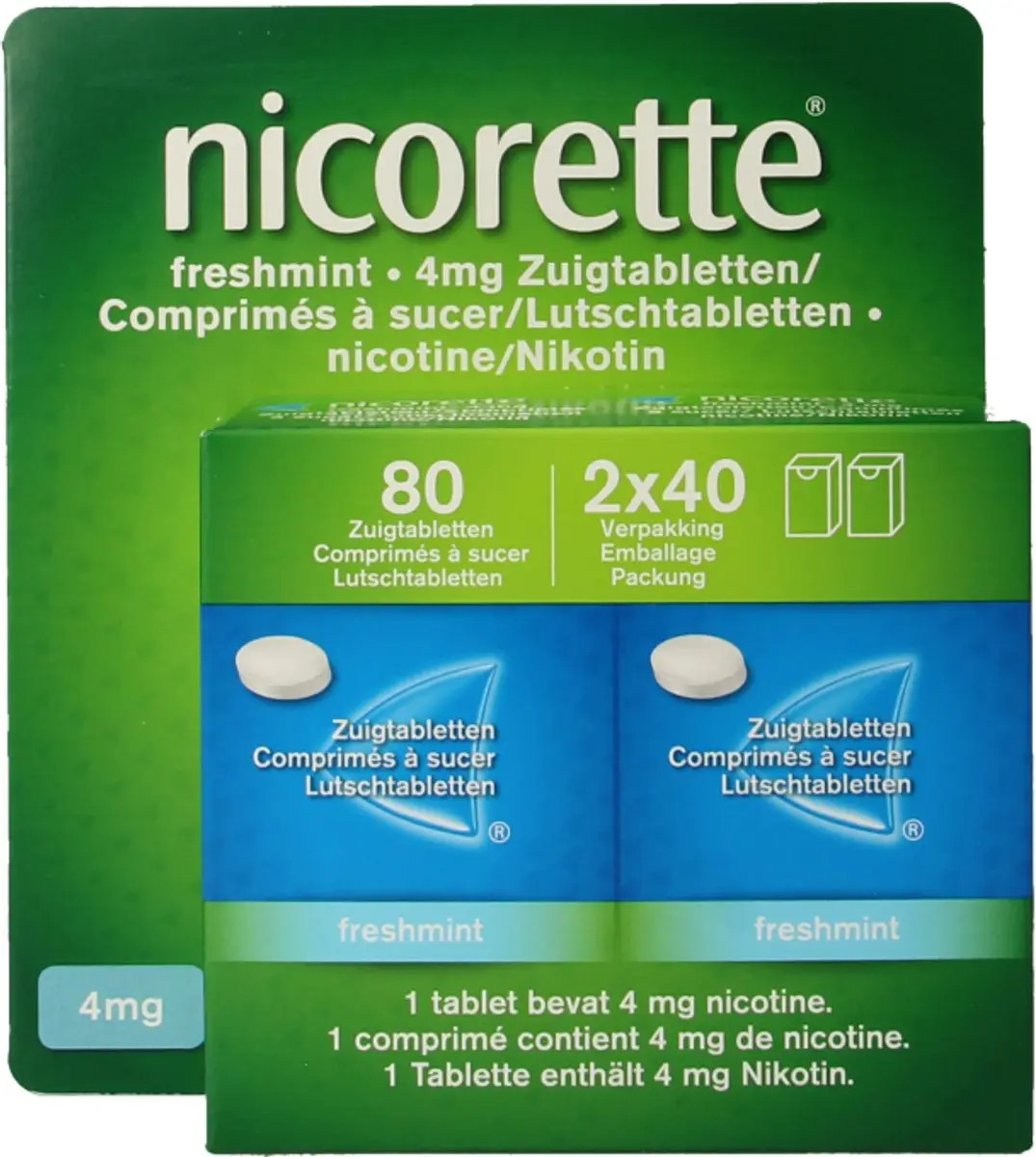 Nicorette Zuigtabletten Freshmint 4mg - 80 Stuks