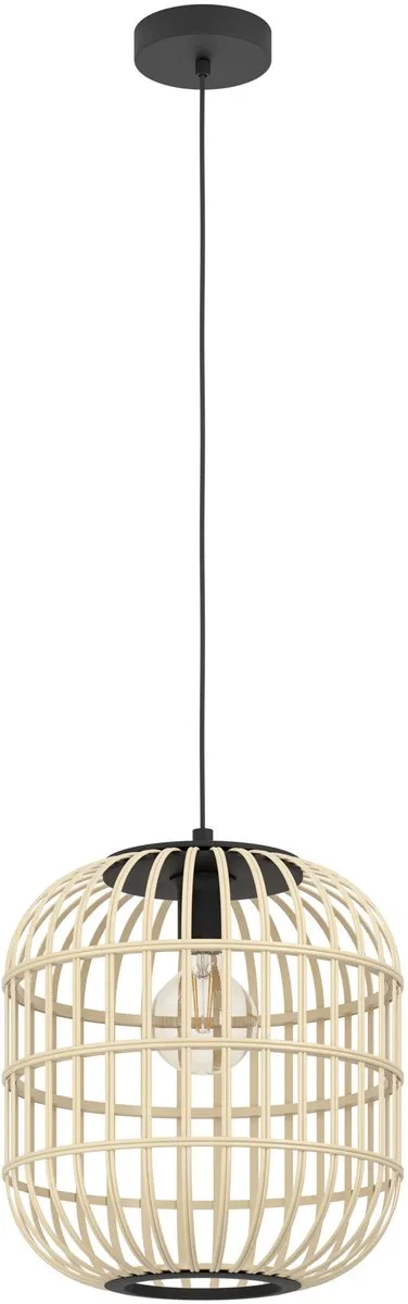 Eglo Bordesley Hanglamp - Ø35cm - Bamboe/Rotan - Zwart/Bruin