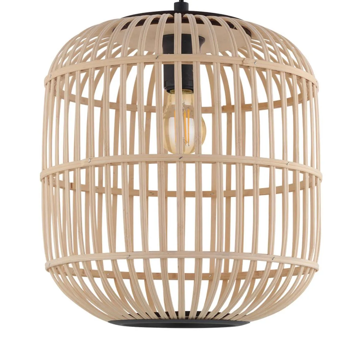 Eglo Bordesley Hanglamp - Ø35cm - Bamboe/Rotan - Zwart/Bruin
