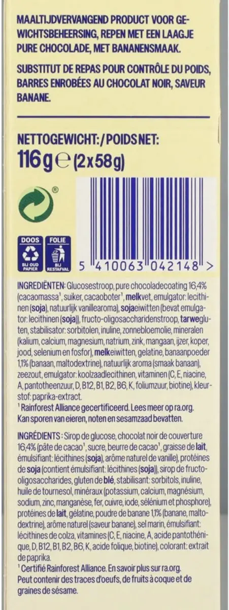 weCare Meal Replacement Bars Fruity Banana 116g