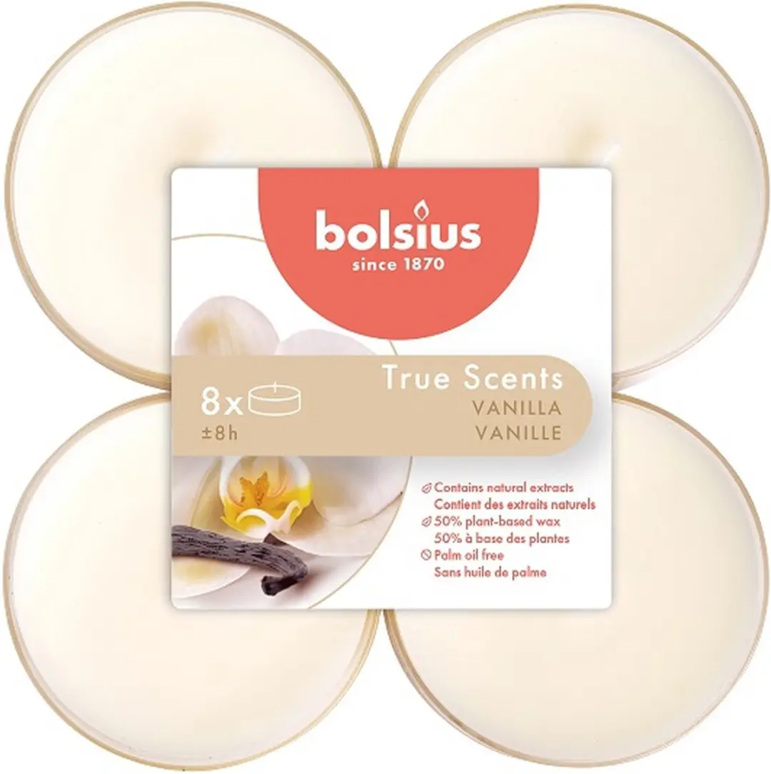 Bolsius Vanille Maxi Geurtheelichtjes 48 Stuks