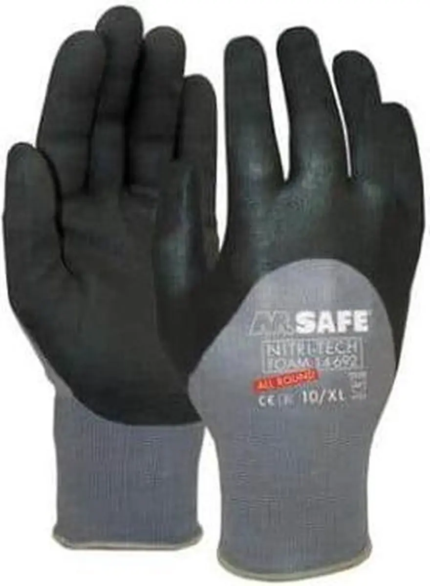 Oxxa Nitri-Tech Foam 11469209 Handschoen - L - Zwart/grijs