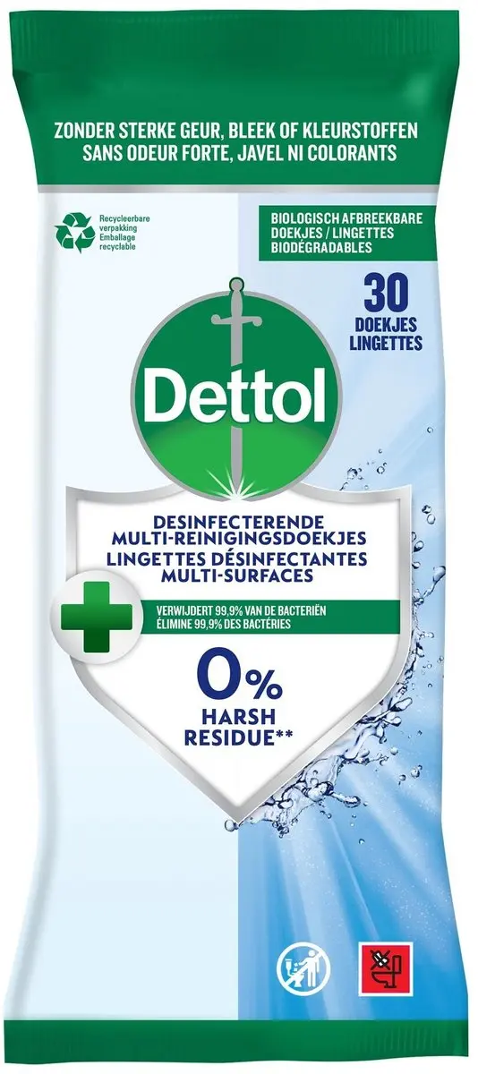 Dettol Desinfecterende Reinigingsdoekjes - 30 Stuks