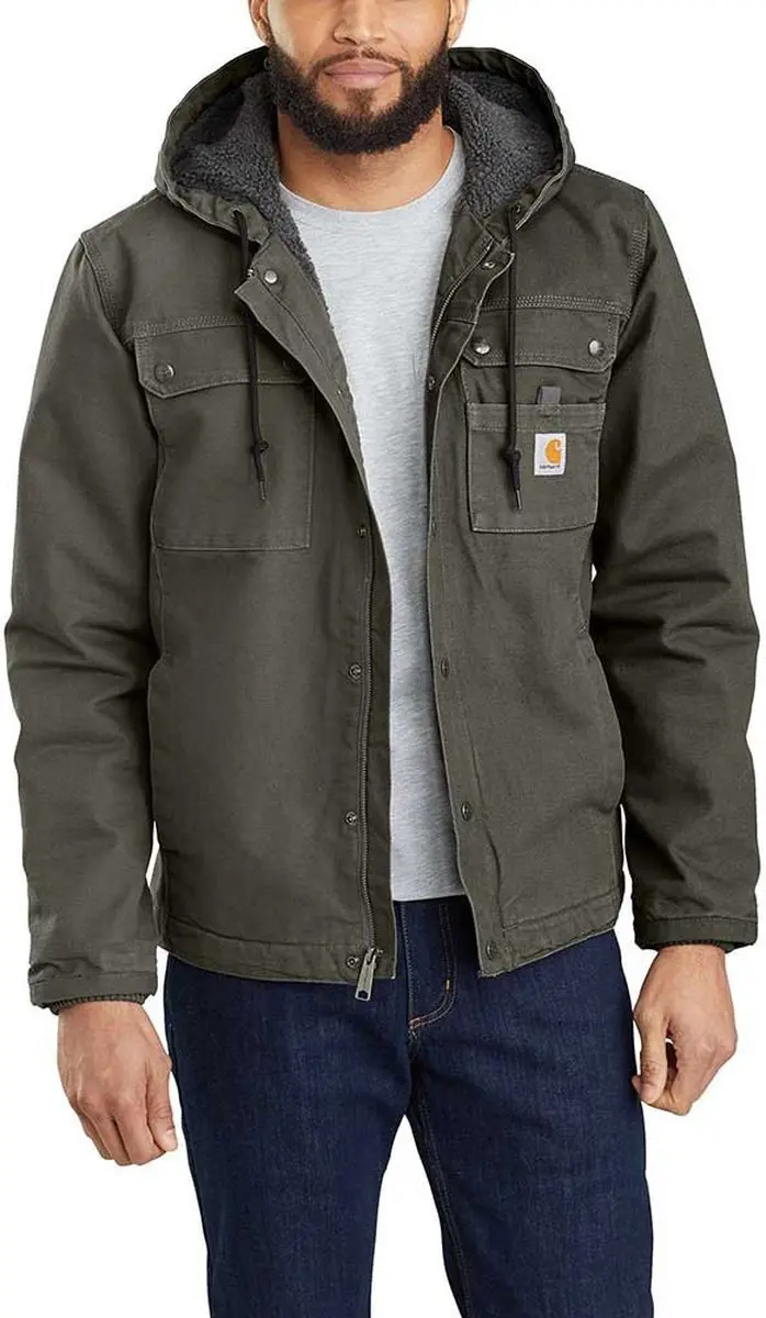 Carhartt Relaxed Fit Washed Duck Utility Jacket - Mosgroen XL