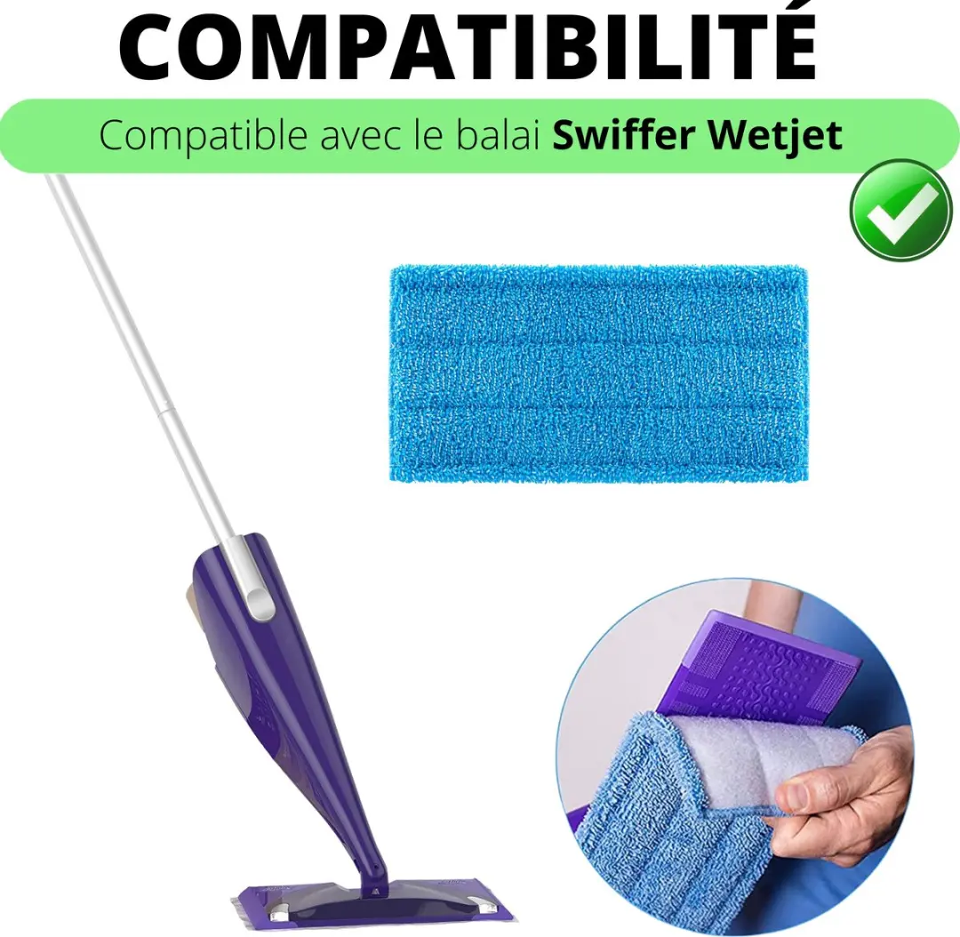 Swiffer WetJet Herbruikbare Vloerdoeken - 4 Stuks - Wit/Blauw