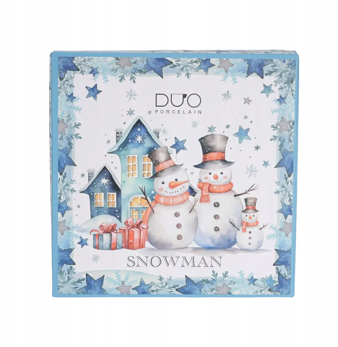 Duo Sneeuwman Kerst Dessertborden - 2 Stuks - Crème-wit