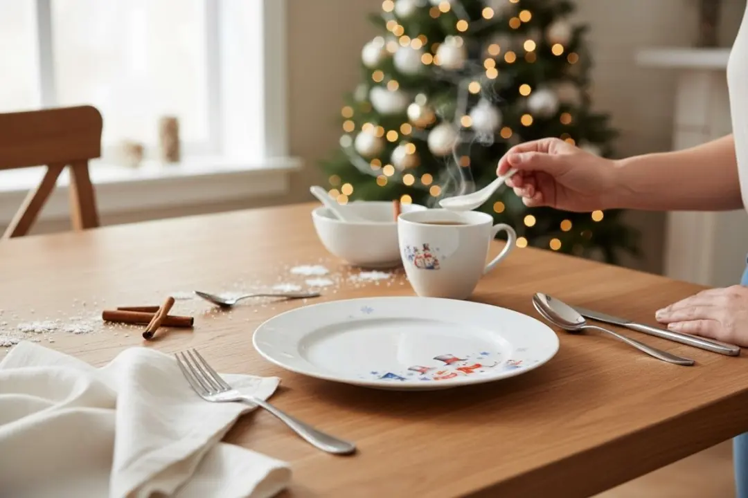 Duo Sneeuwman Kerst Dessertborden - 2 Stuks - Crème-wit
