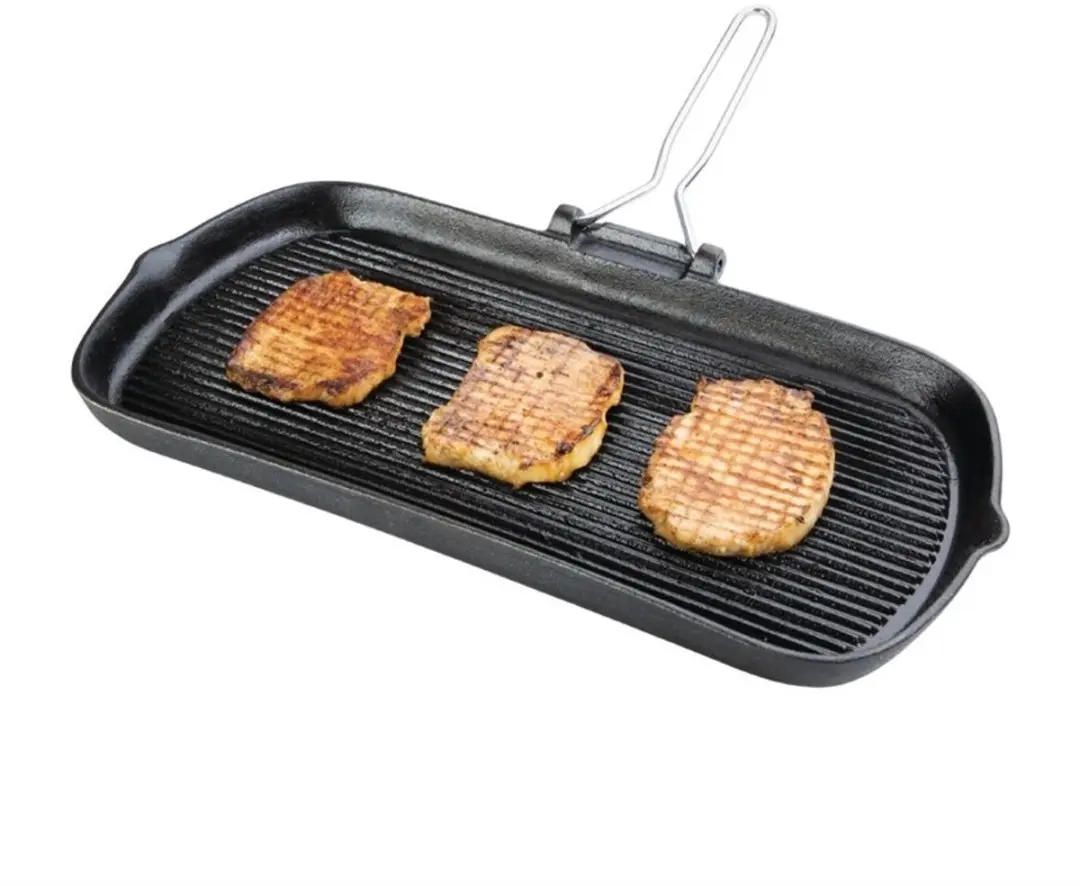 Vogue K417 Gietijzeren Grillplaat 385mm - Zwart