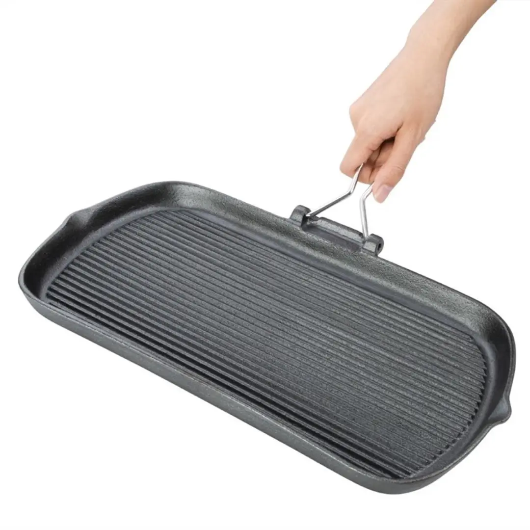 Vogue K417 Gietijzeren Grillplaat 385mm - Zwart