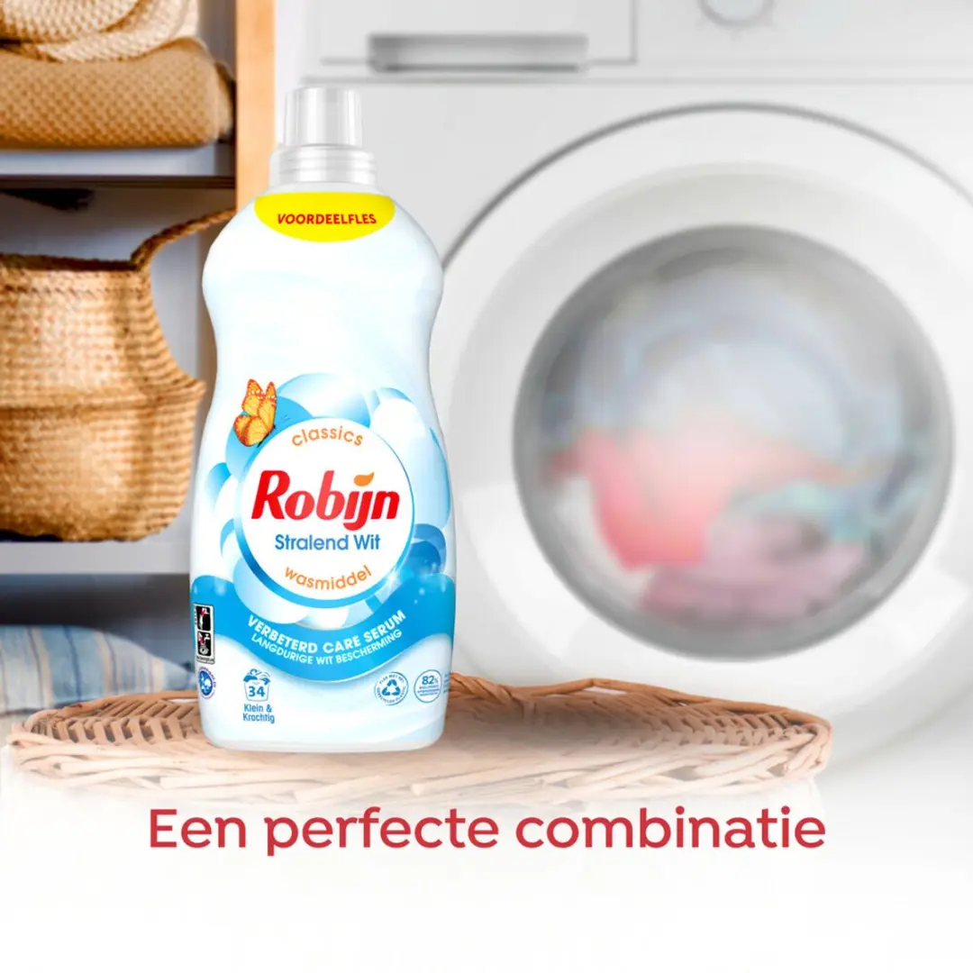 Robijn Klein & Krachtig Wasmiddel Stralend Wit 1,19L