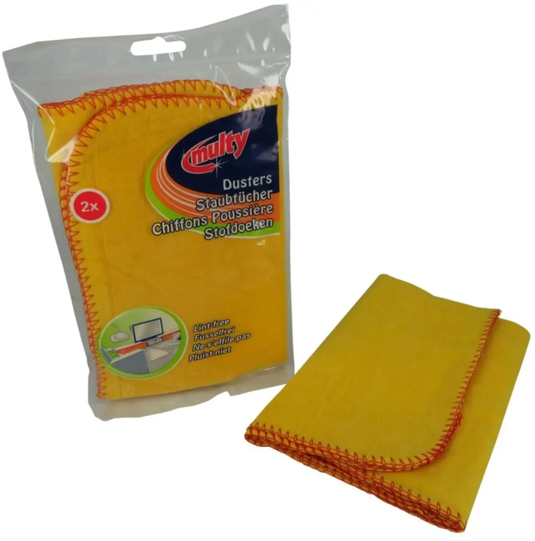 Multy Stofdoeken Geel 40x40cm - 2 Stuks