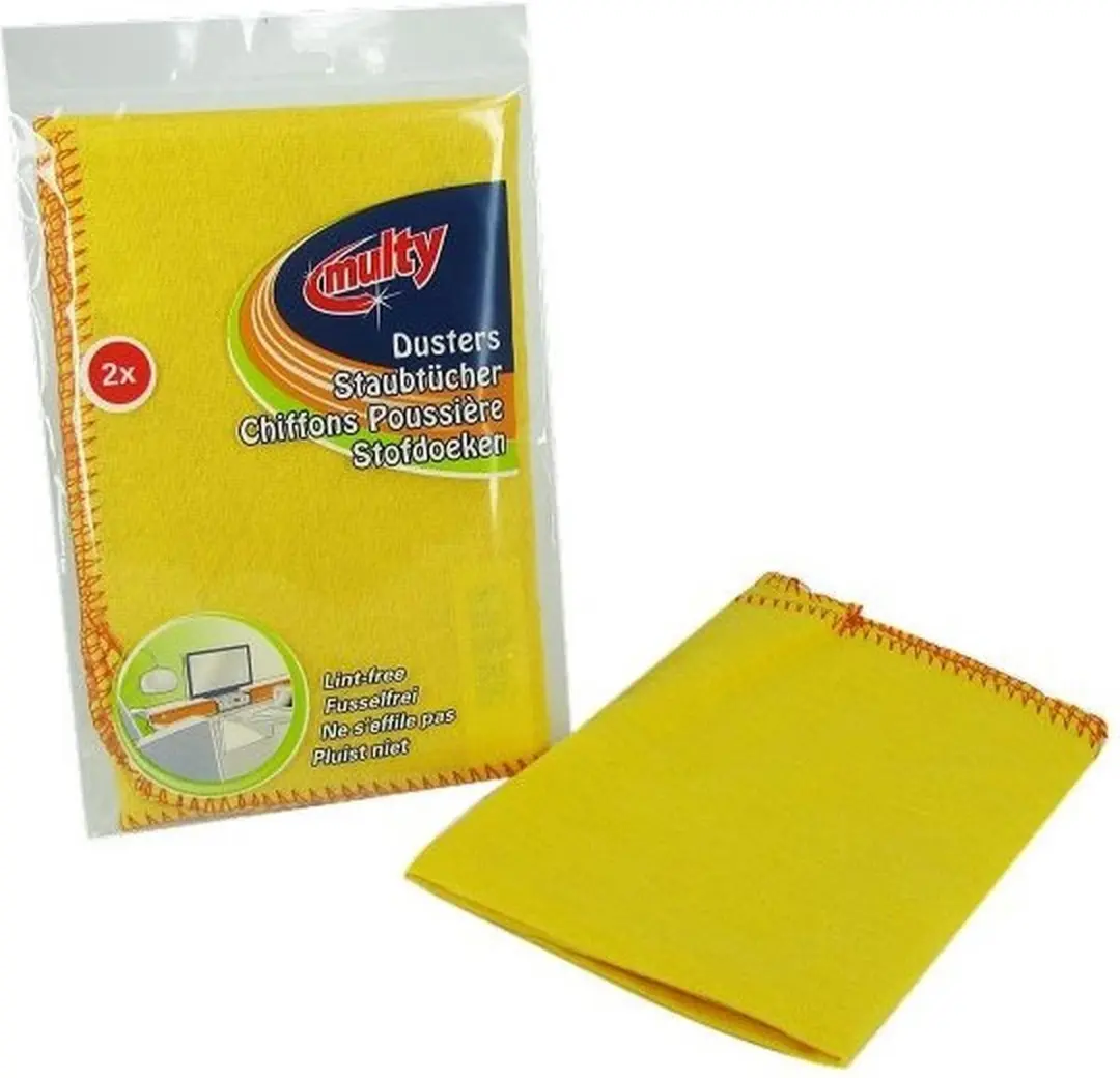 Multy Stofdoeken Geel 40x40cm - 2 Stuks
