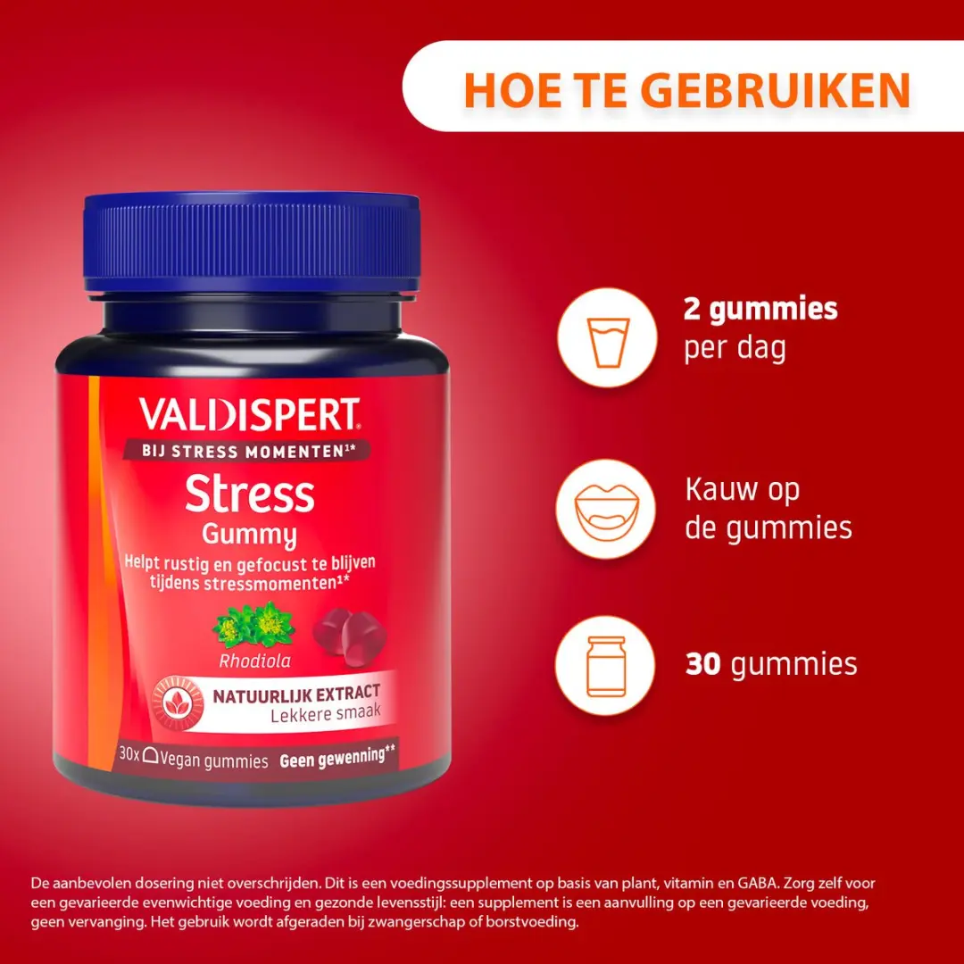 Valdispert Stress Gummies 30 Stuks - Rhodiola & Vitamine B11