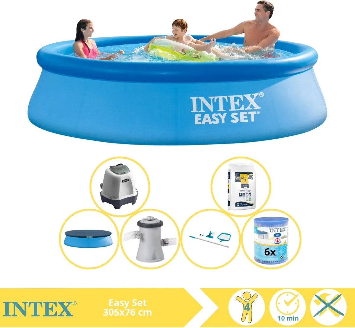 Intex Easy Set Zwembad 305x76cm - 3853L - Blauw - 28120NP
