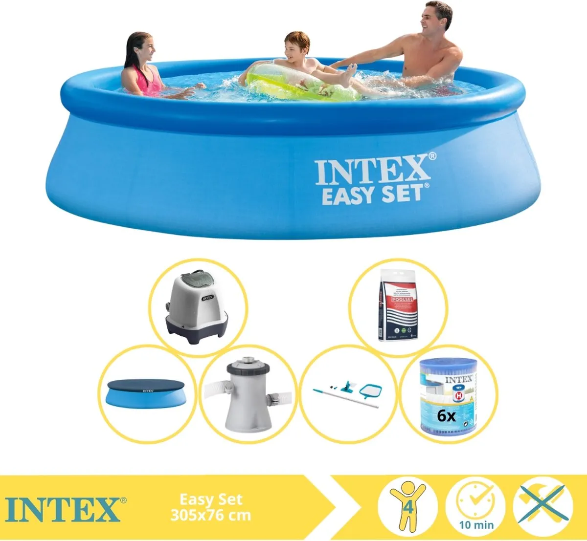 Intex Easy Set Zwembad 305x76cm - 3853L - Blauw - 28120NP