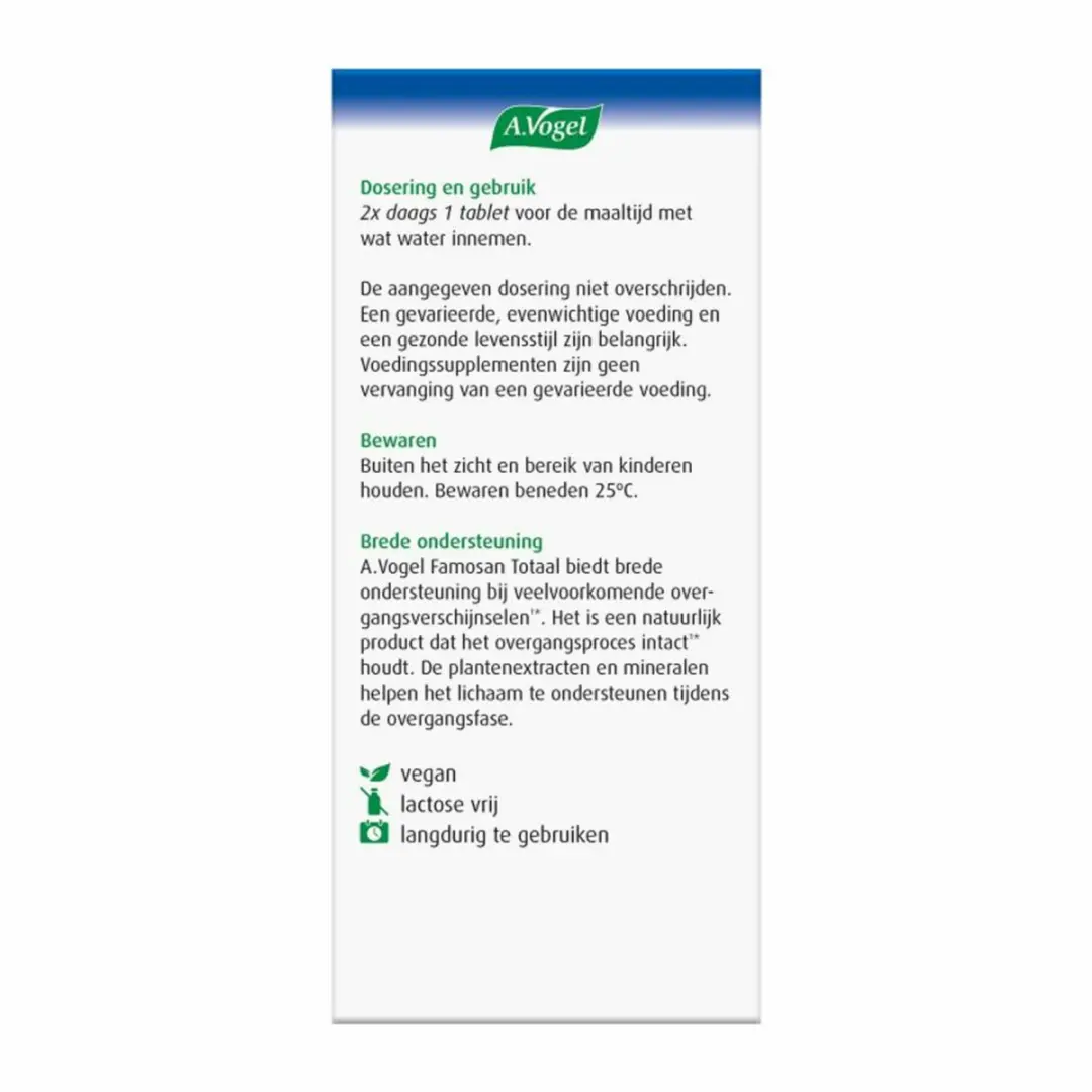 A.Vogel Famosan Overgang Totaal 120 tabletten
