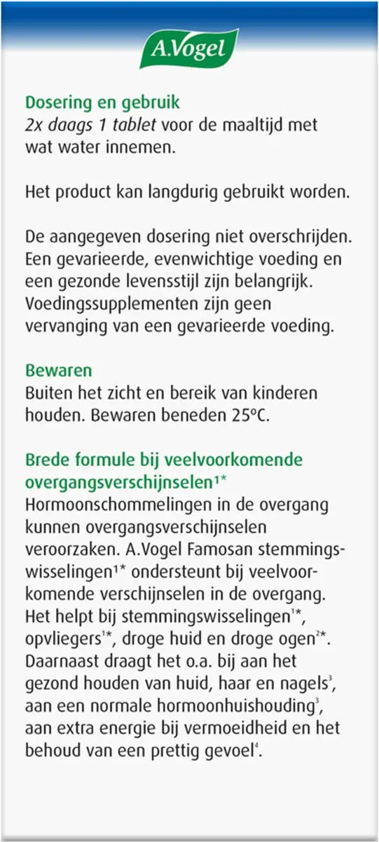 A.Vogel Famosan Overgang Totaal 120 tabletten