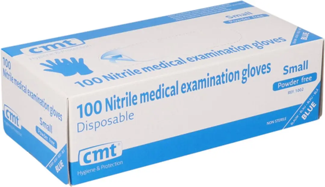 CMT Nitril Handschoenen Poedervrij - Blauw S - 100 Stuks
