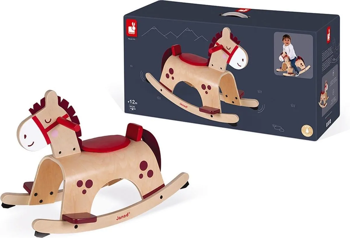 Janod Hobbelpaard Pony 8023 - Anti-kantelsysteem - Vanaf 1 jaar
