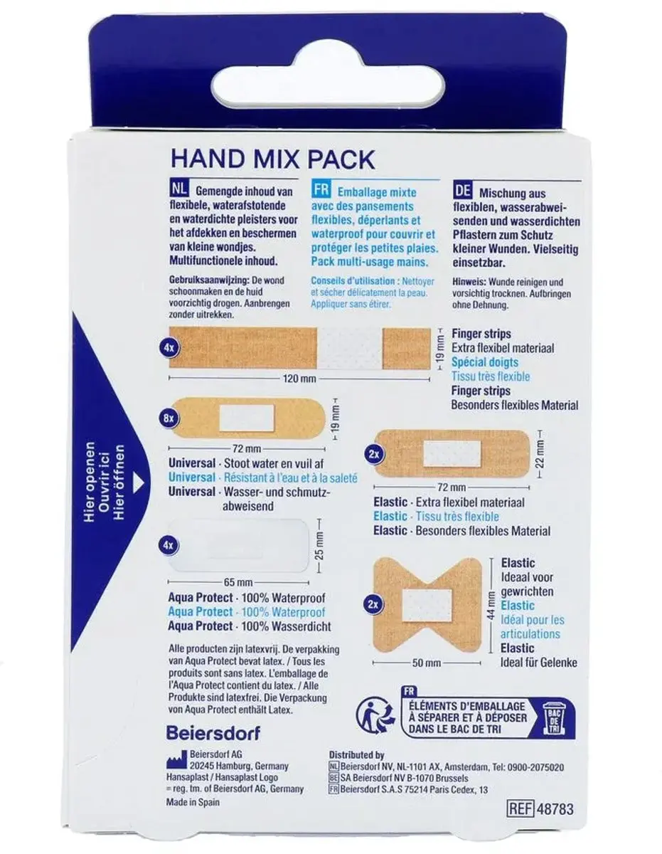 Hansaplast Hand Mix Pleisters - 20 Stuks - afbeelding 6 van 6