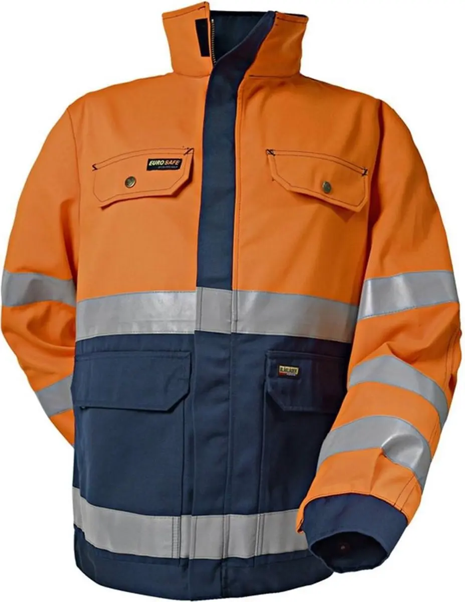 Blåkläder Jas Ongevoerd High Vis MT XL - Oranje/Marineblauw - afbeelding 6 van 6
