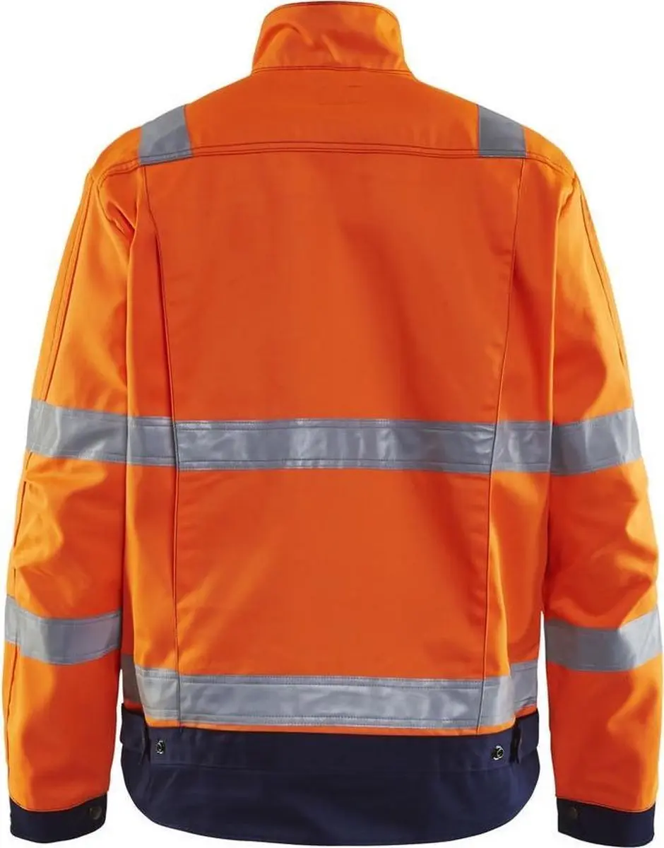 Blåkläder Jas Ongevoerd High Vis MT XL - Oranje/Marineblauw