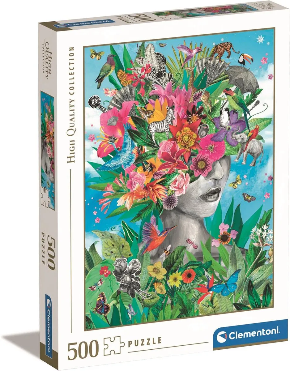 Clementoni Puzzel Hoofd in de Jungle 500 Stukjes - Multikleur