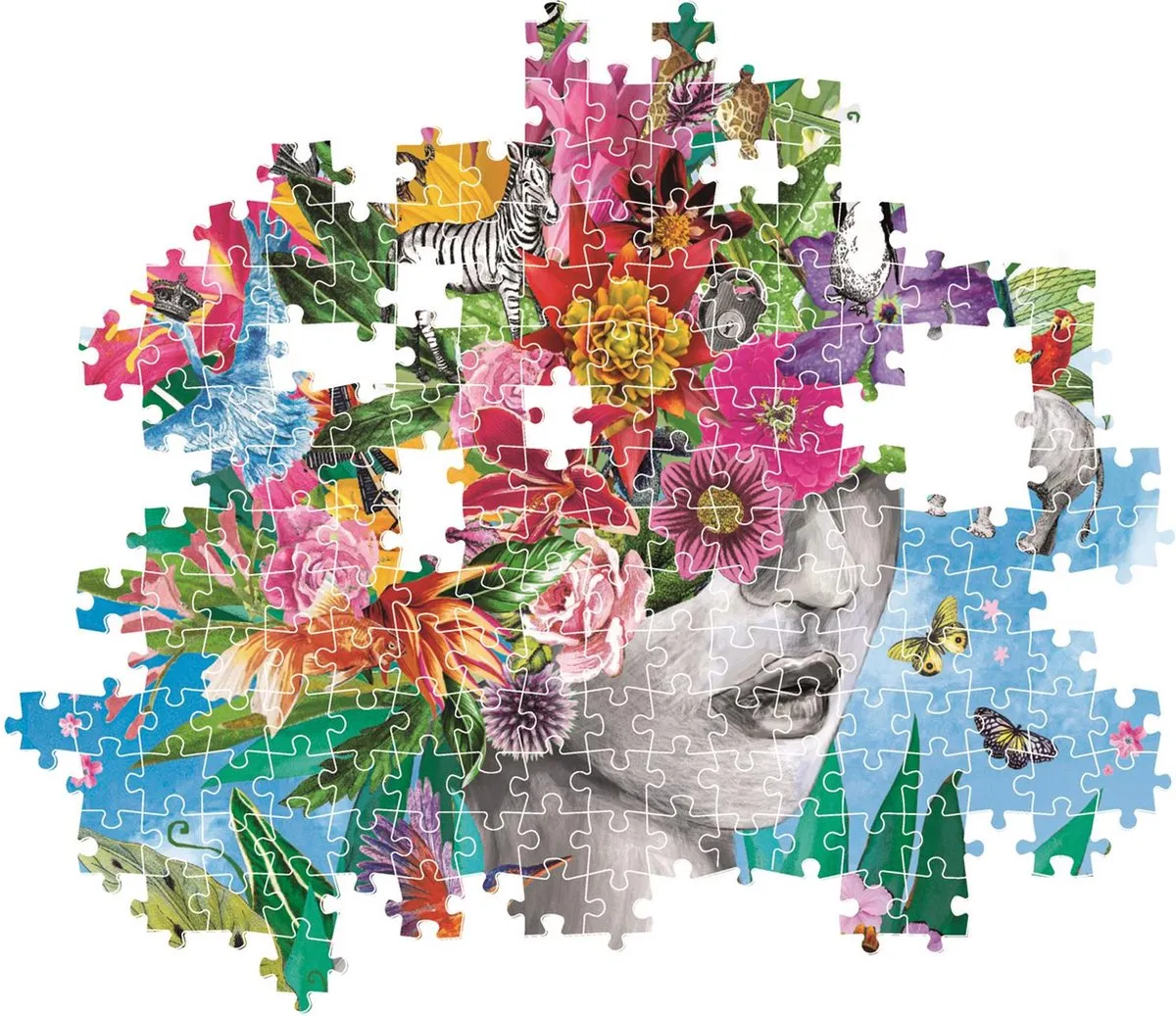 Clementoni Puzzel Hoofd in de Jungle 500 Stukjes - Multikleur