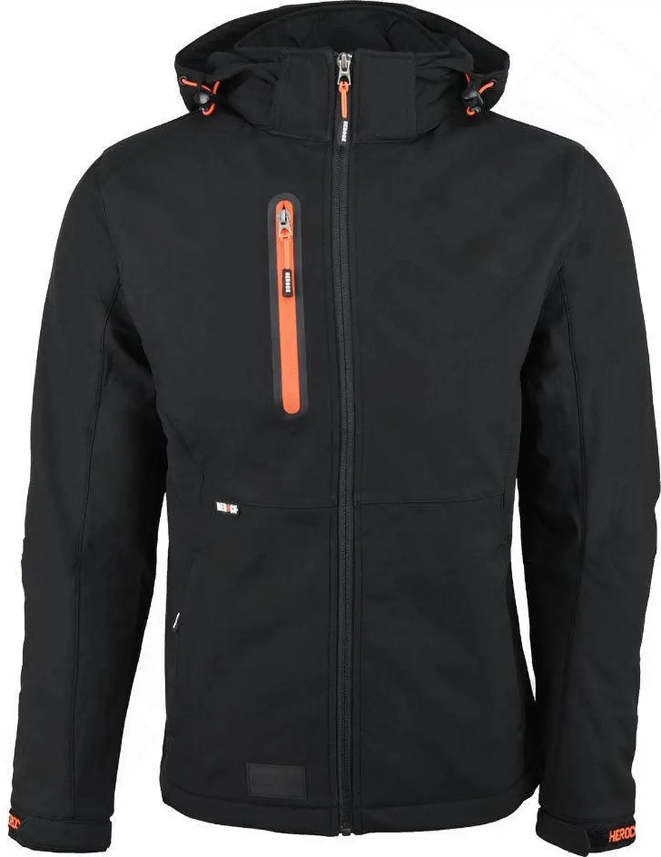 Herock Trystan Softshelljas Donker Kaki/Zwart - Maat L