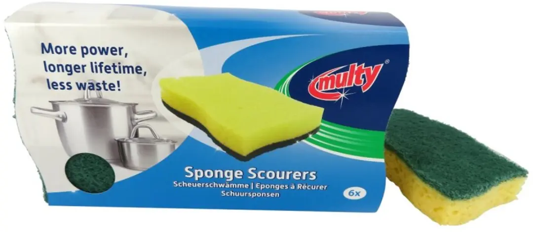 Multy Schuursponzen - 6 Stuks Geel