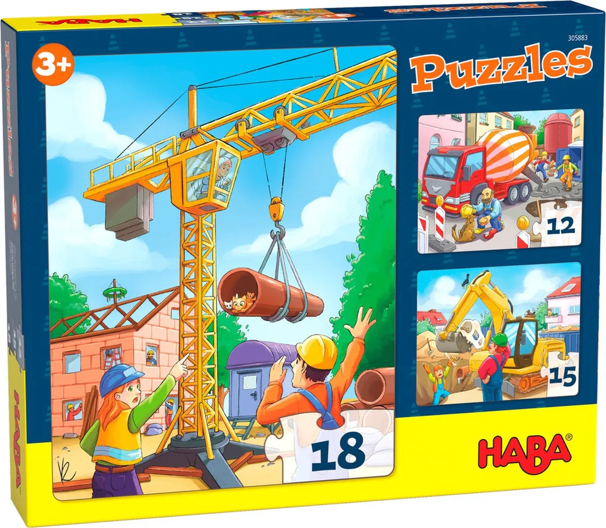 Haba Legpuzzel Bouwvoertuigen Junior 12 Stuks