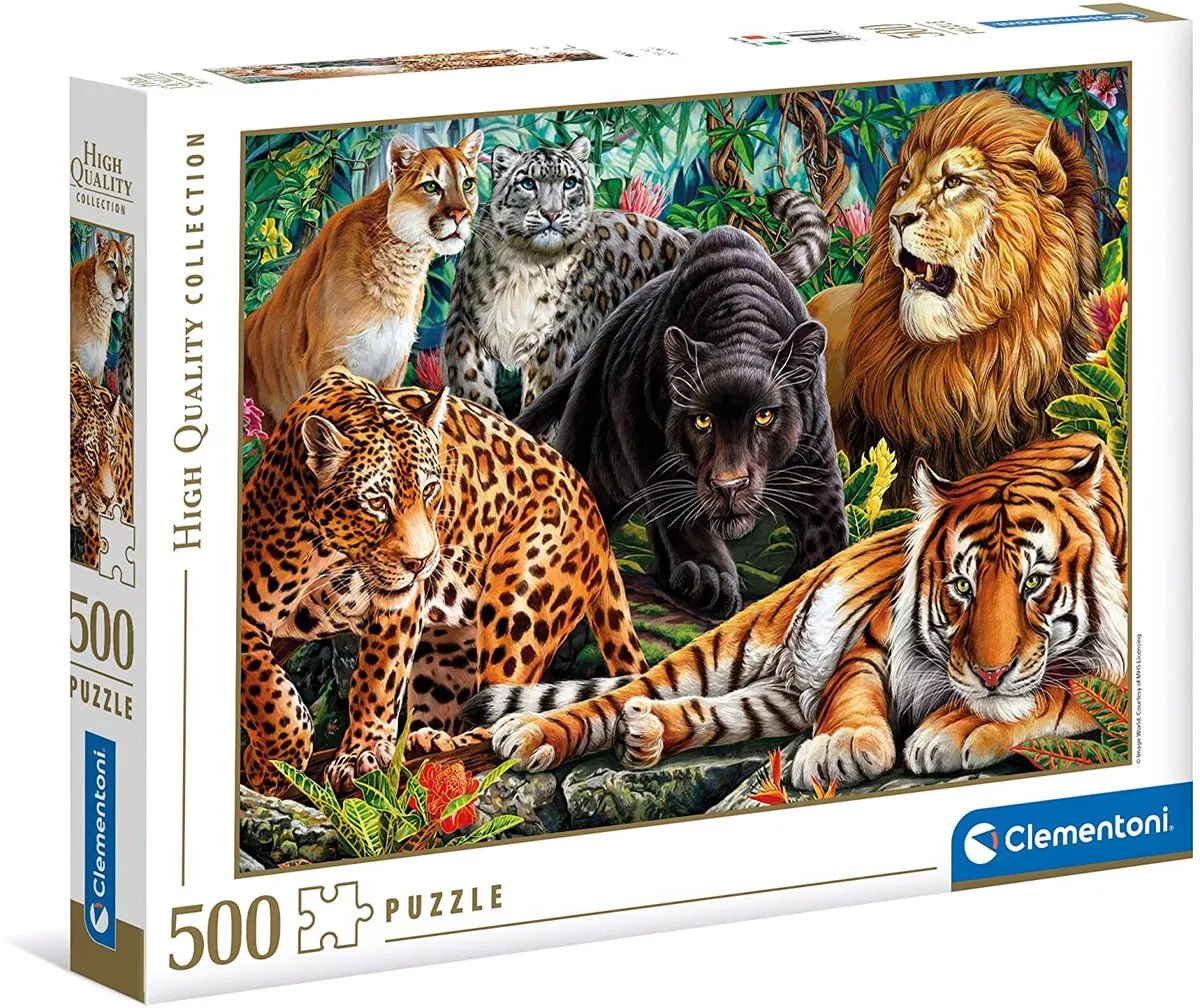 Clementoni Wilde Katachtigen Puzzel 500 Stuks - Multikleur